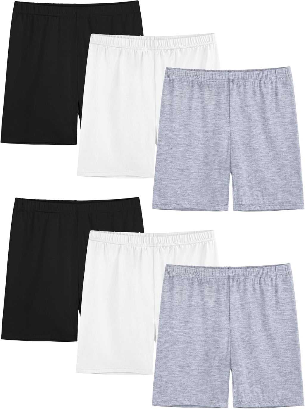 6 Pack Girls Bike Shorts Toddler Under Dress Cartwheel Shorts Dance Clothes