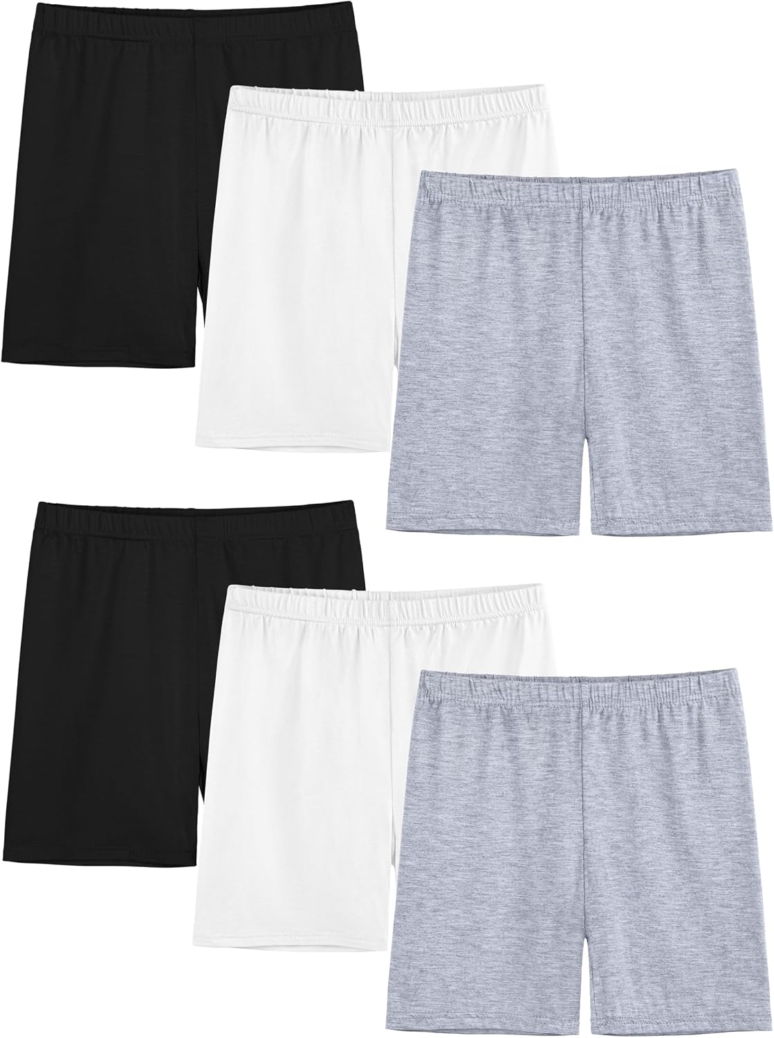 6 Pack Girls Bike Shorts Toddler Under Dress Cartwheel Shorts Dance Clothes