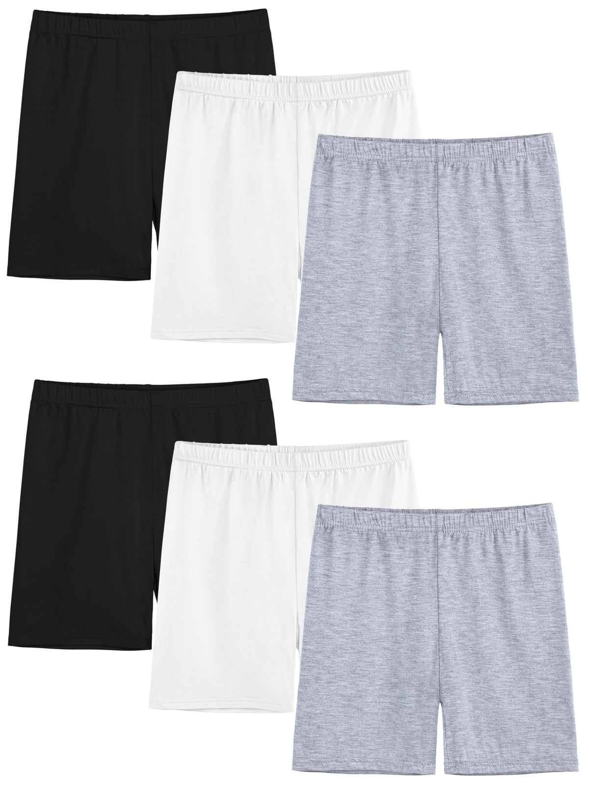 6 Pack Girls Bike Shorts Toddler Under Dress Cartwheel Shorts Dance Clothes