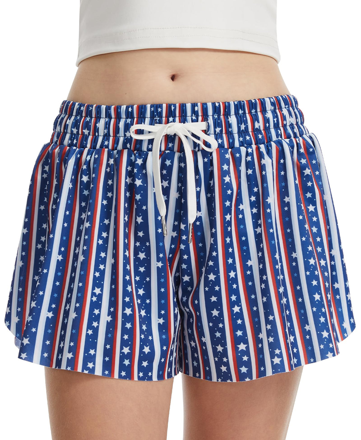 DOCUMO Girls Flowy Butterfly Shorts with Pockets 4-14Y