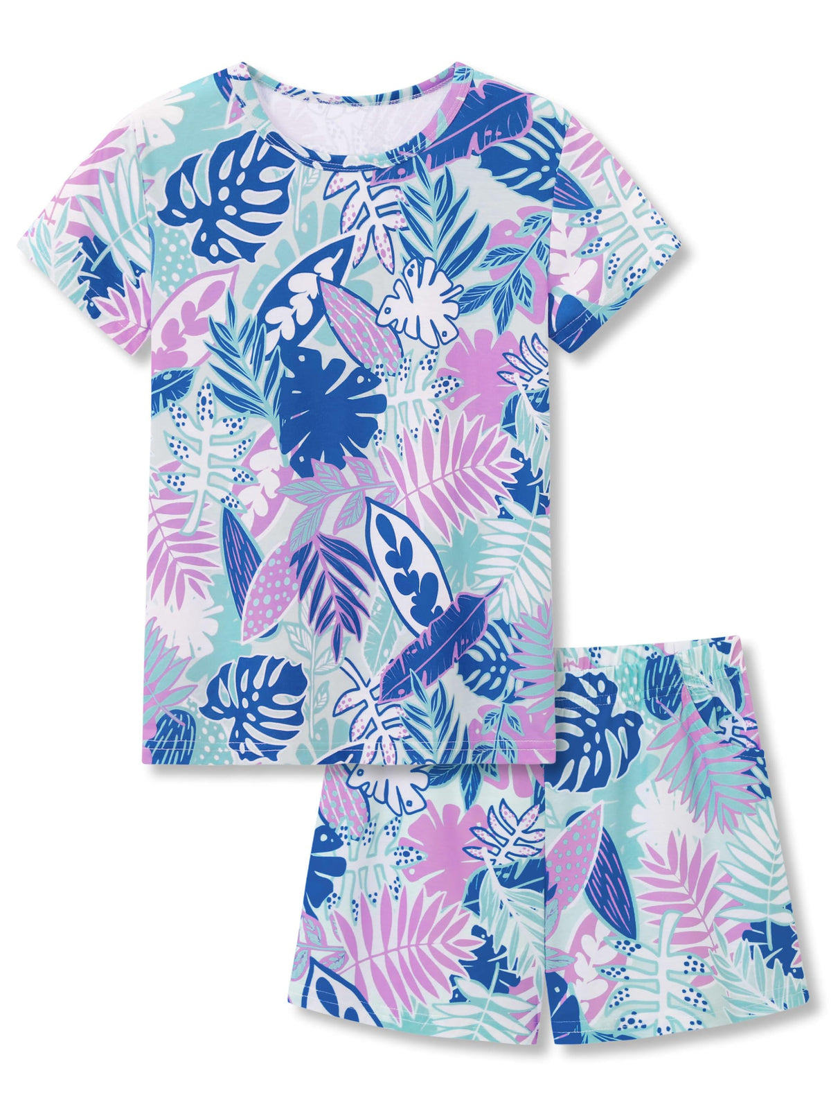 Topgal Girls Summer Pajama Set Cute Prints Short Sleeves Shorts Size 6-18