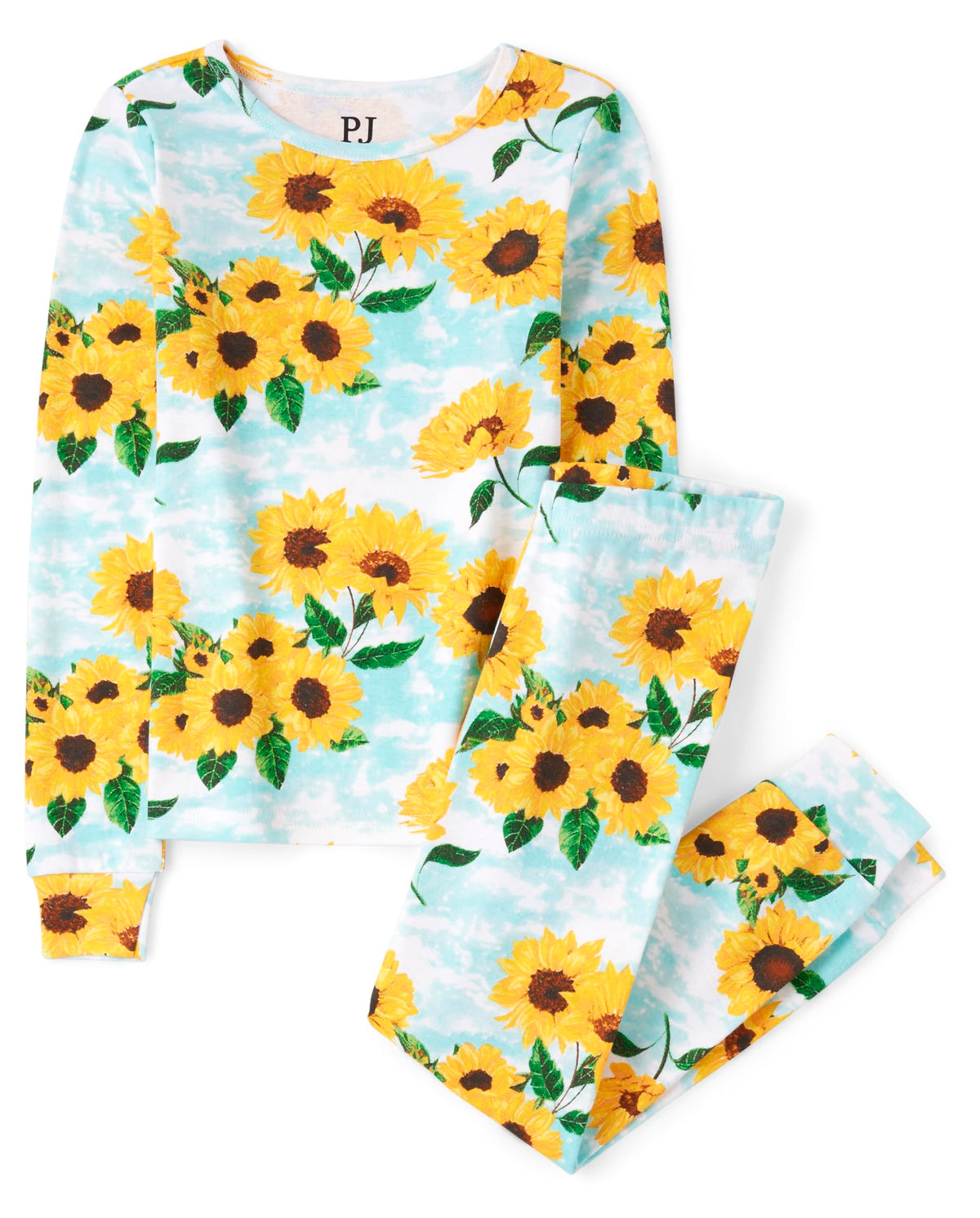 The Children's Place girls Long Sleeve Top and Pants Snug Fit 100% Cotton 2 Piece Pajama Set