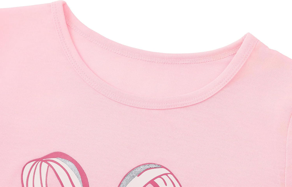 Topgal Girls Summer Pajama Set Cute Prints Short Sleeves Shorts Size 6-18