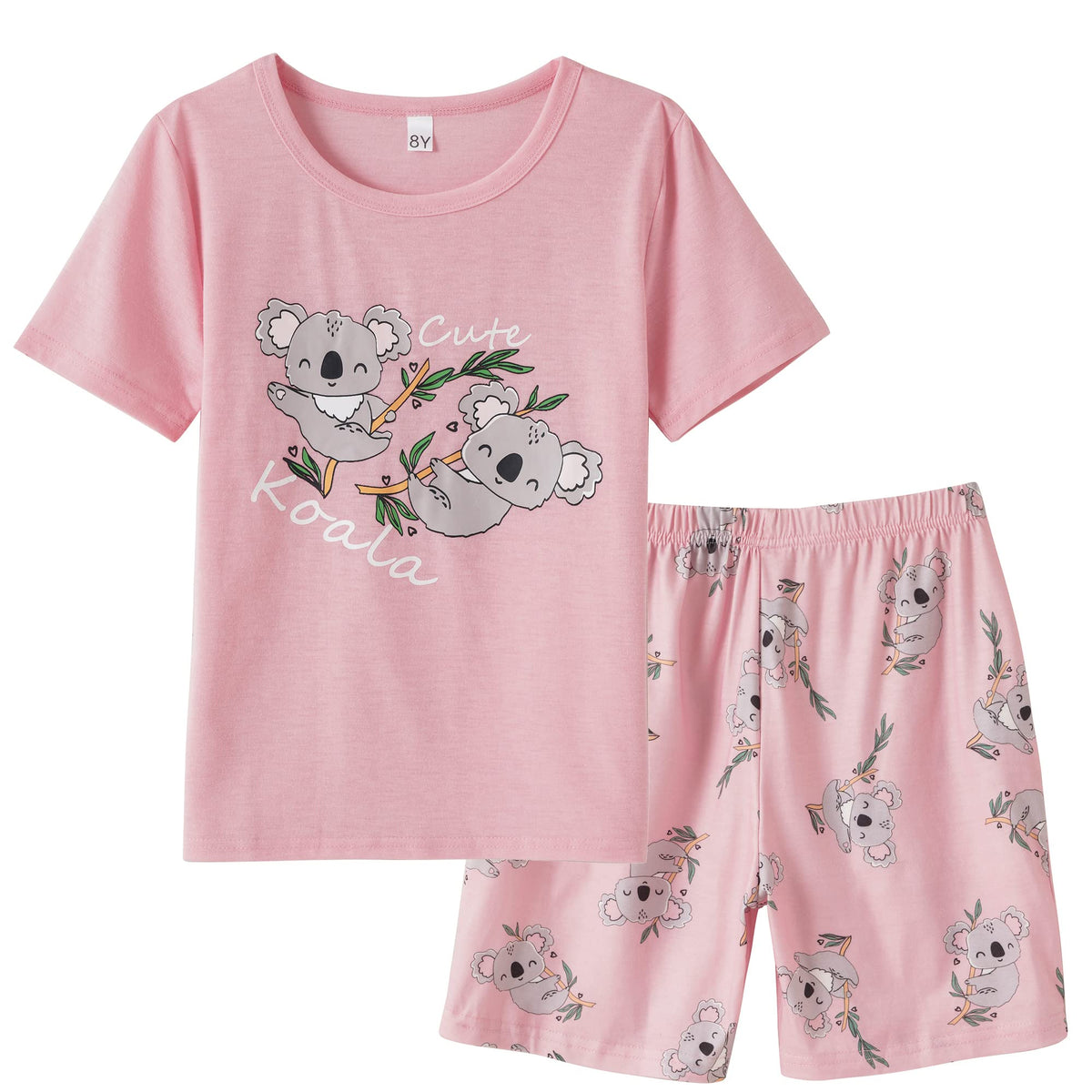 Vopmocld Big Girls Summer Pajama Shorts Sets Cute Sleepwear Nighty Cotton