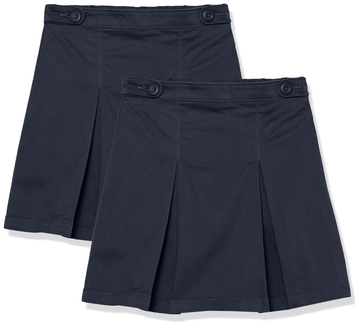 Amazon Essentials Girls' Pleated Uniform Skorts with Built-in Shorts, Pull-on, Stretchy, Multipacks