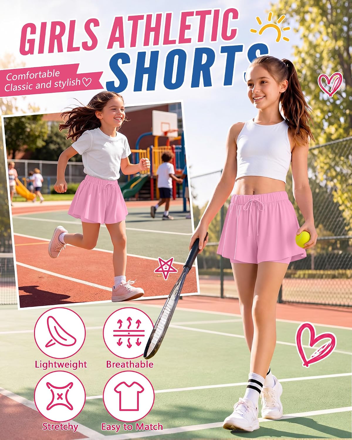 Girls Flowy Shorts Back to School