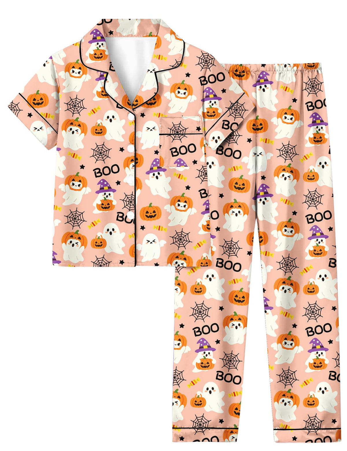 UNIFACO Girl's Christmas Pajamas Set 2pcs Button Dwon Sleepwear Size 7-14