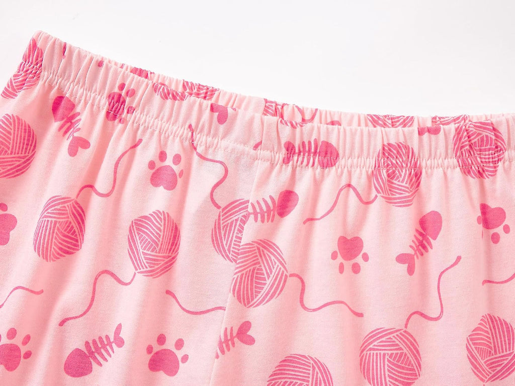 Tebbis Girls' Long Sleeve & Pants Pink Checker Pajamas Size 4T-18