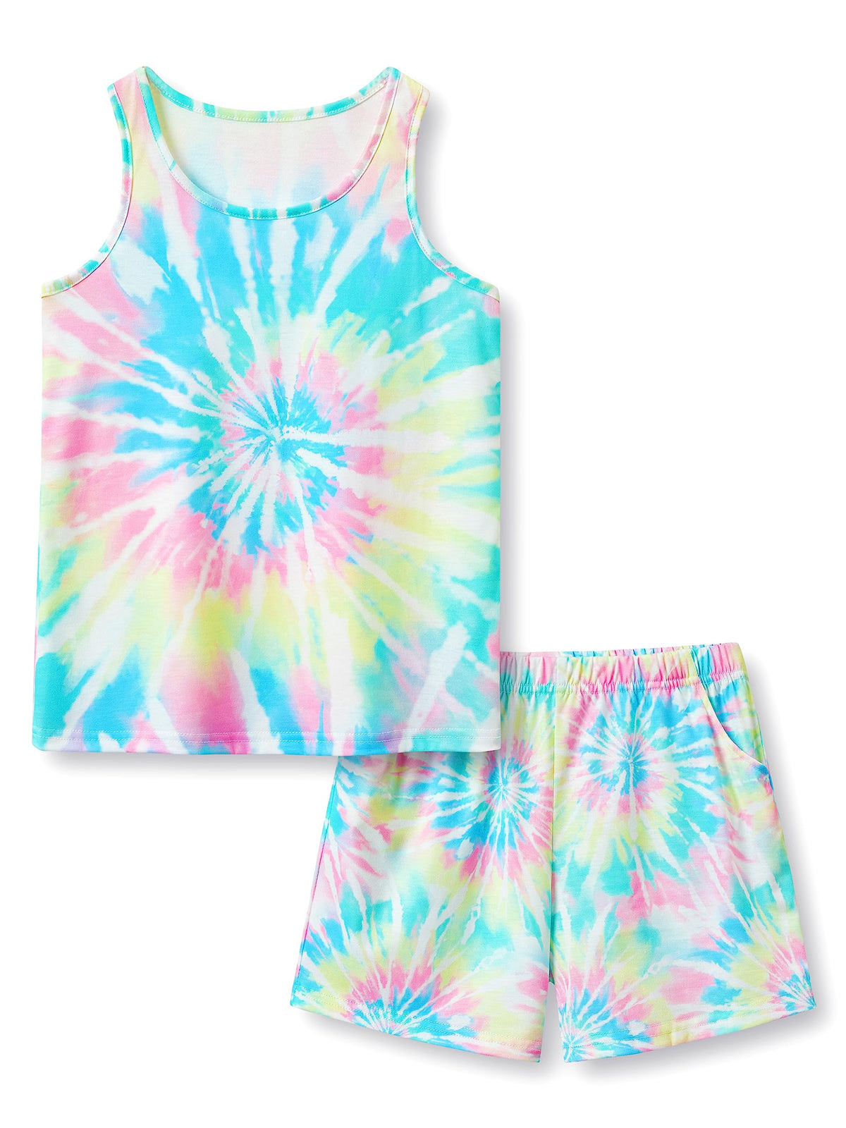 Topgal Little & Big Girls Pajamas Set, Tie-Dye Tank & Shorts, Size 6-18