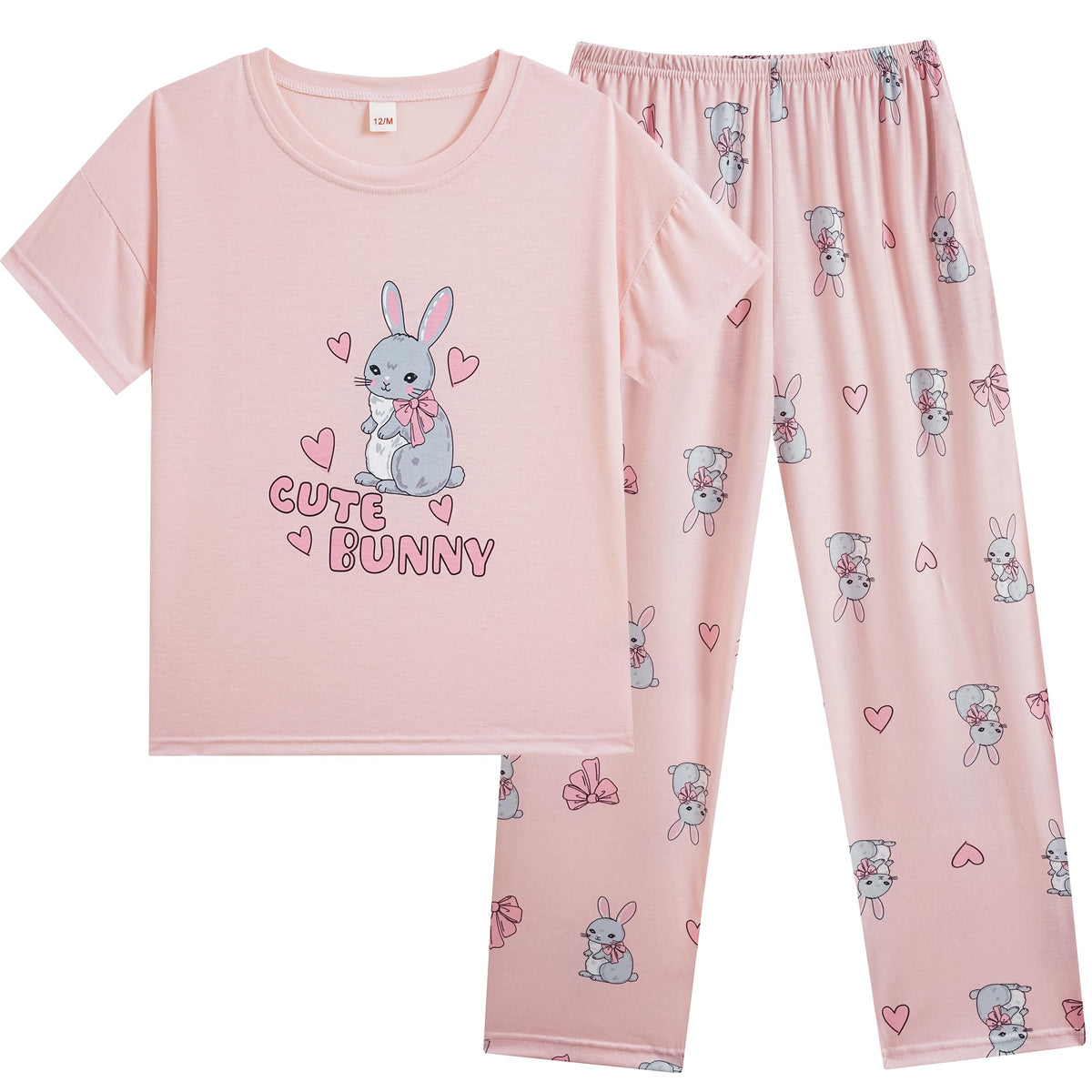Vopmocld Big Girls' Short Sleeve Long Pant Pajama Sets 2PCS Teens Sleepwear