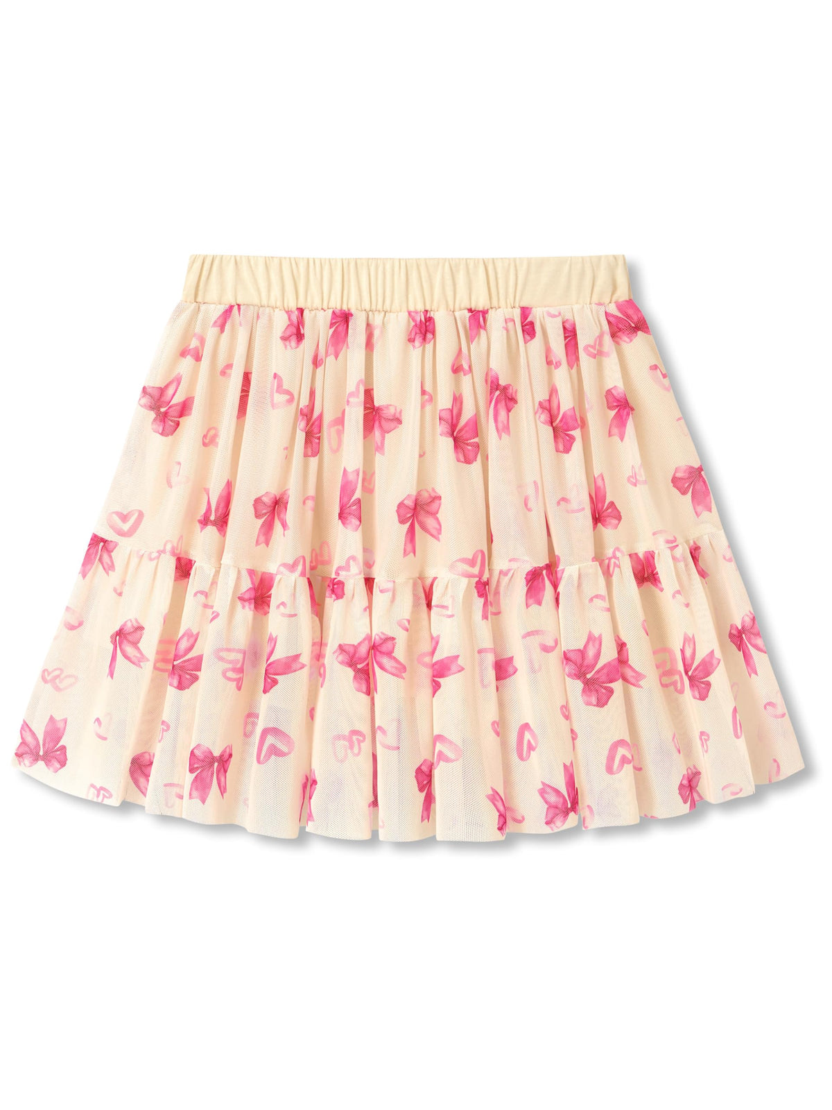 Girls High Waist Mesh Tulle Skort with Built-in Shorts Size 6-16