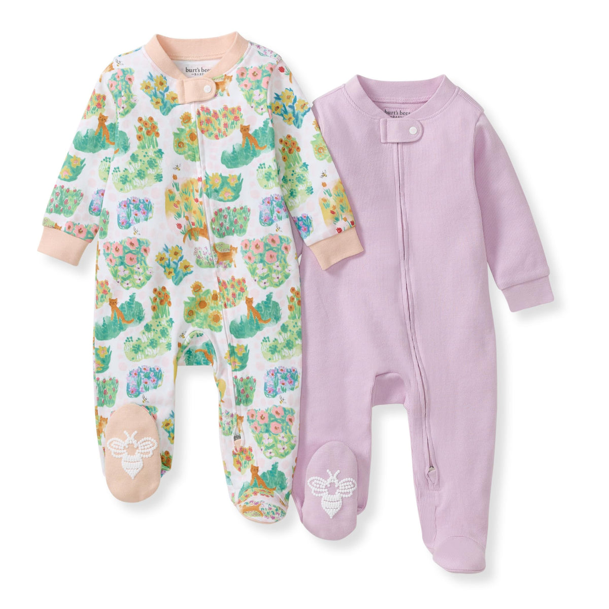 Burt's Bees Baby Boys Footless Pajamas, Sleep and Play Loose Fit, 100% Organic Cotton Soft One-piece PJs, Sizes NB to 6-9 Months