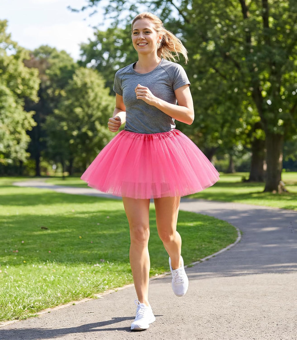 Women Tutu Skirt 5 Layers Tulle Girl Fluffy Ballet Skirt Rave Costume Party