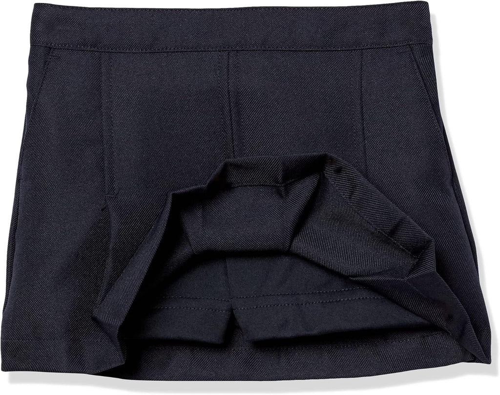 Nautica Girls' School Uniform Pleated Pull-on Scooter Skirt With Undershorts, Knit Waistband