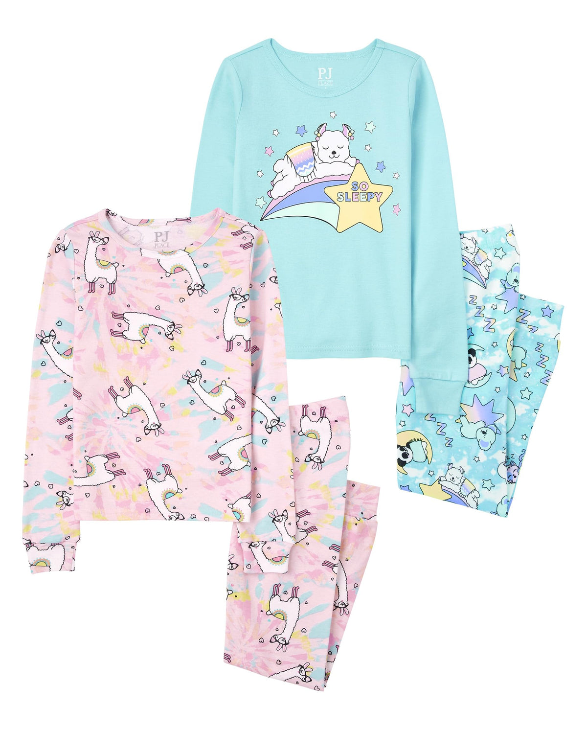 The Children's Place girls Long Sleeve Top and Pants Snug Fit 100% Cotton 2 Piece Pajama Set