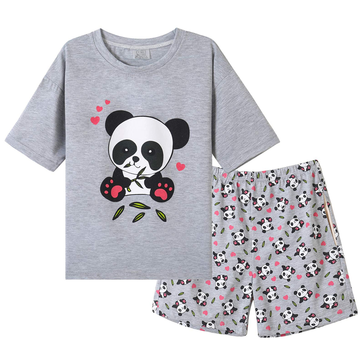 Vopmocld Big Girls Summer Pajama Shorts Sets Cute Sleepwear Nighty Cotton