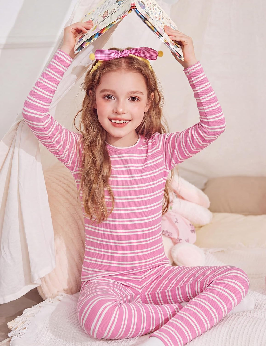 Arshiner Girls Pajamas 2 Piece Snug Fit Kids Pjs Set Long Sleeve Sleepwear