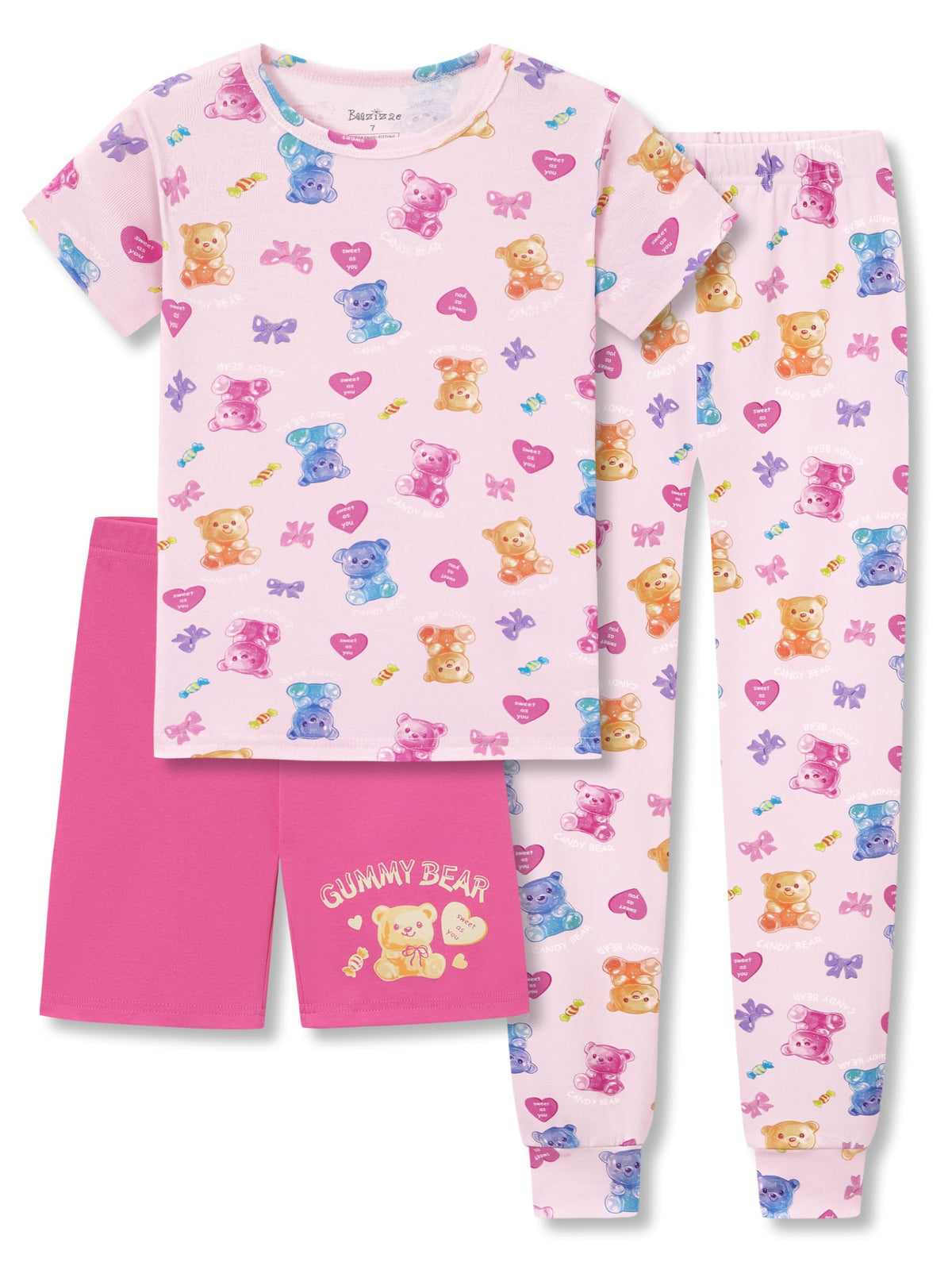 Topgal Little & Big Girls Cotton Knit Pajamas, 3-Piece Set, Sizes 4-14