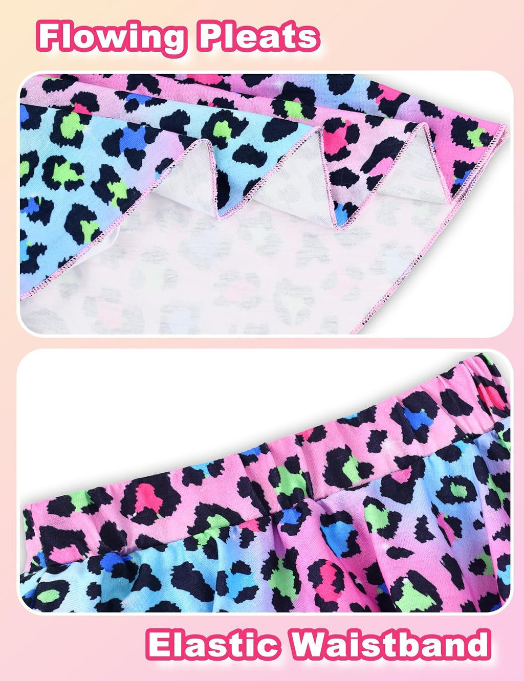 Girls Skorts Stretchy Cheer Skirts for Girls with Built-in Shorts