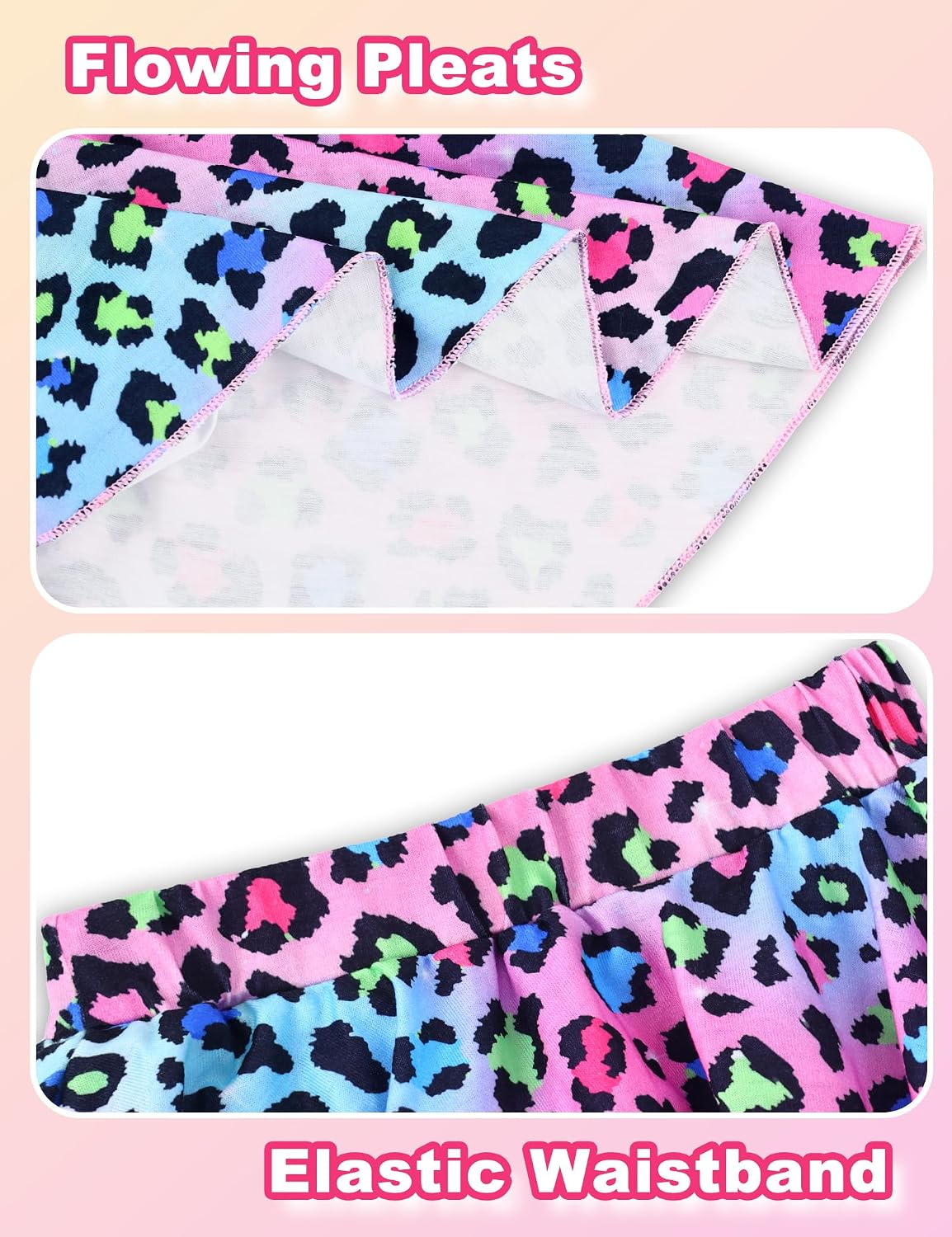 Girls Skorts Stretchy Cheer Skirts for Girls with Built-in Shorts