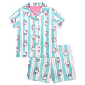 Hello Kitty Girls Pajama Set - 2 Piece Cozy Girls Pjs with Button Down Short Sleeve & Shorts For Kids - Official Product