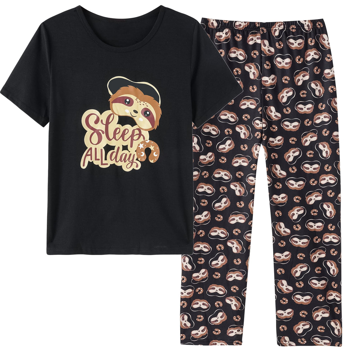 Vopmocld Big Girls' Short Sleeve Long Pant Pajama Sets 2PCS Teens Sleepwear