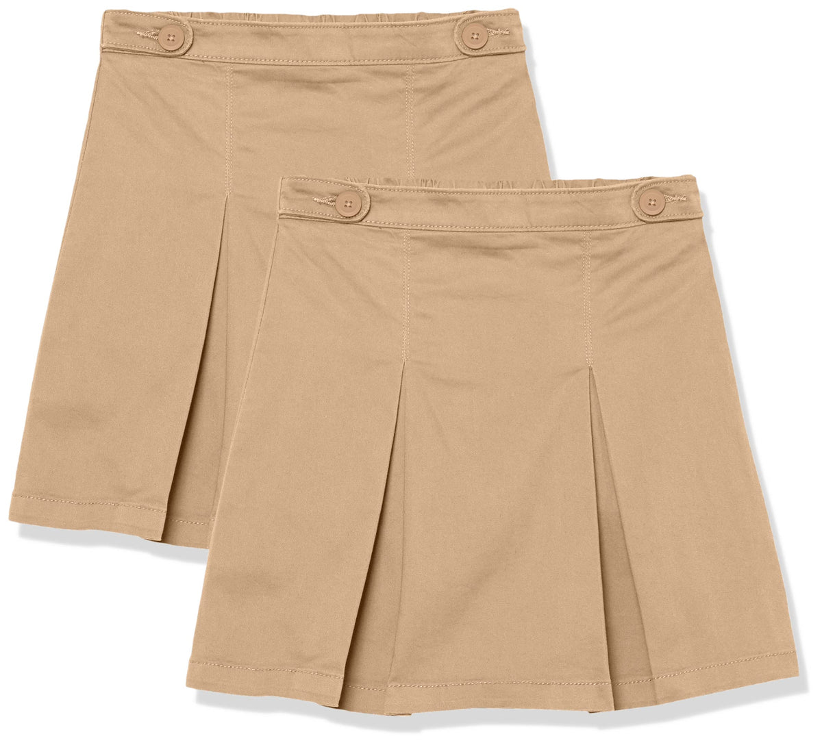 Amazon Essentials Girls' Pleated Uniform Skorts with Built-in Shorts, Pull-on, Stretchy, Multipacks
