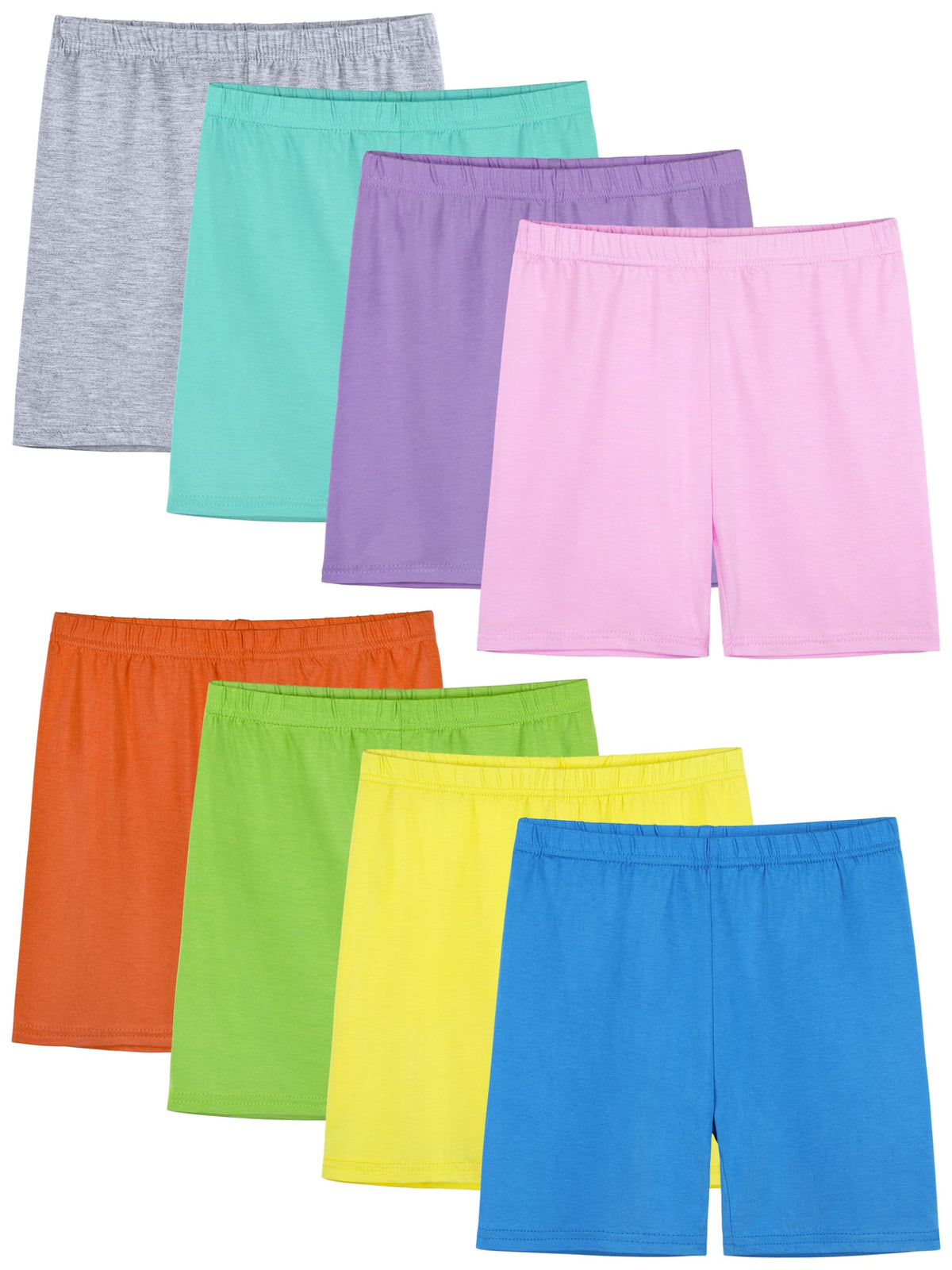 8 Pack Girls Shorts Bike Shorts Toddler Cartwheel Dance Under Dress Clothes