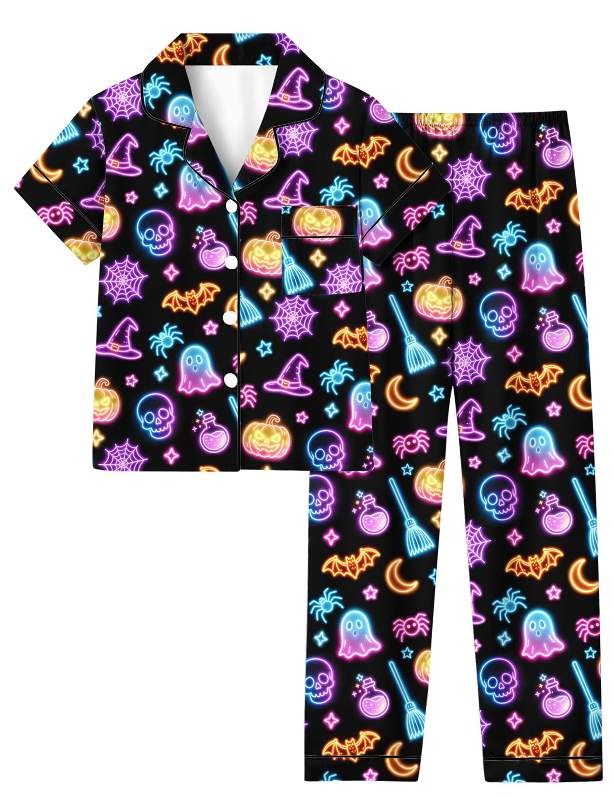 UNIFACO Girl's Christmas Pajamas Set 2pcs Button Dwon Sleepwear Size 7-14