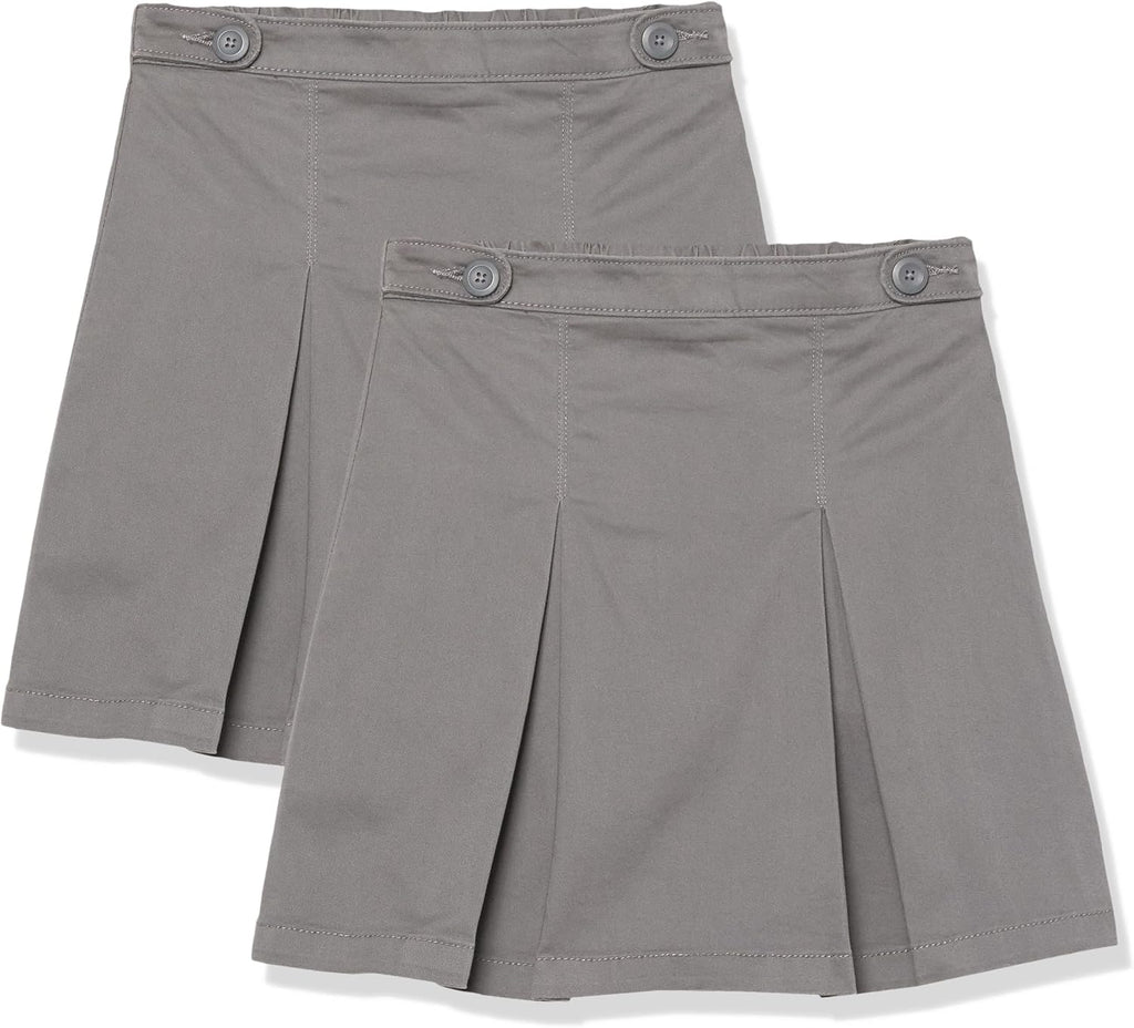 Amazon Essentials Girls' Pleated Uniform Skorts with Built-in Shorts, Pull-on, Stretchy, Multipacks