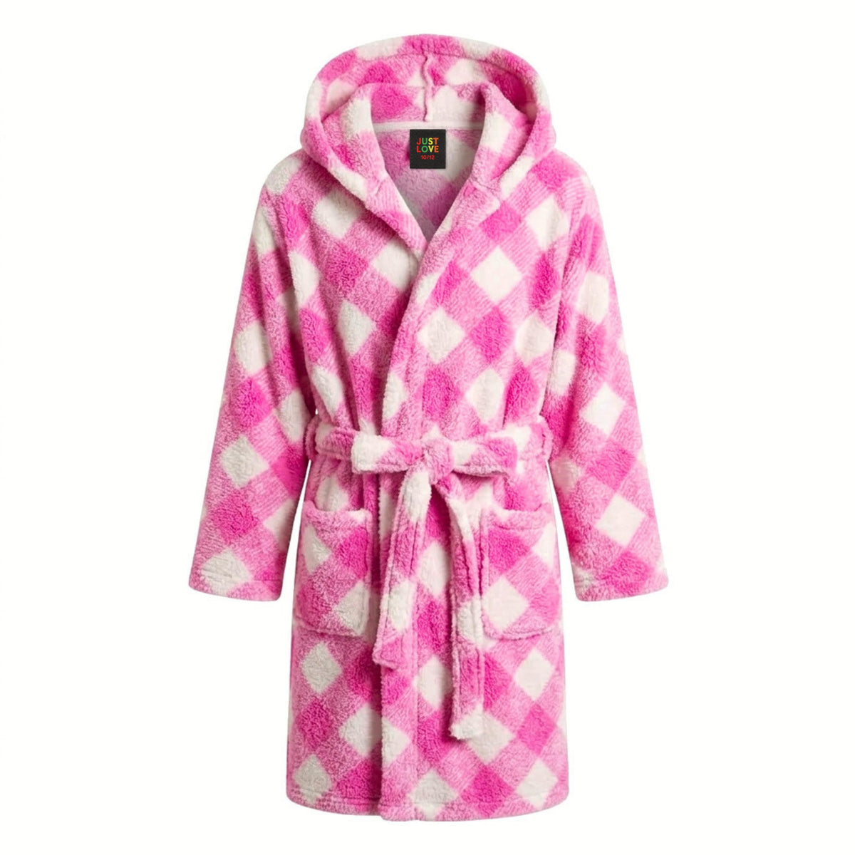 Just Love Girls' Plush Hooded Robe, Soft Printed Fleece Bathrobe