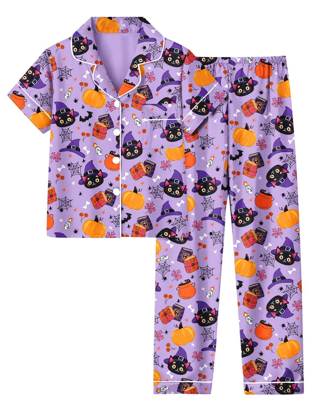 UNIFACO Girl's Christmas Pajamas Set 2pcs Button Dwon Sleepwear Size 7-14