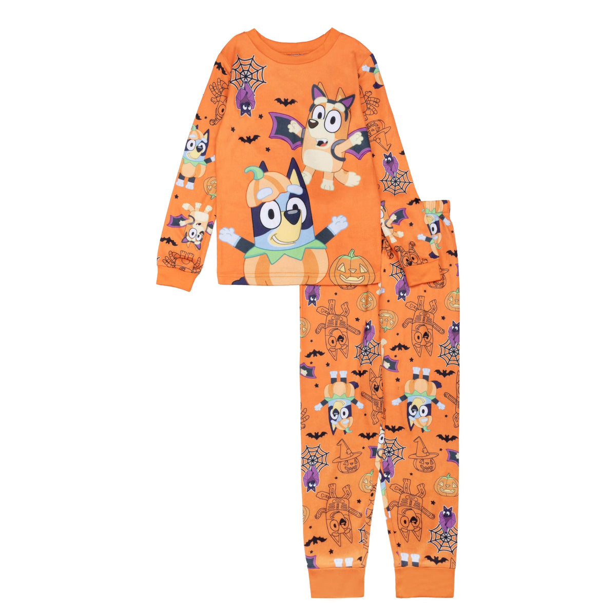 Bluey Girls' 2-piece Loose-fit Pajama Set, Matching Long-Sleeve Pajamas