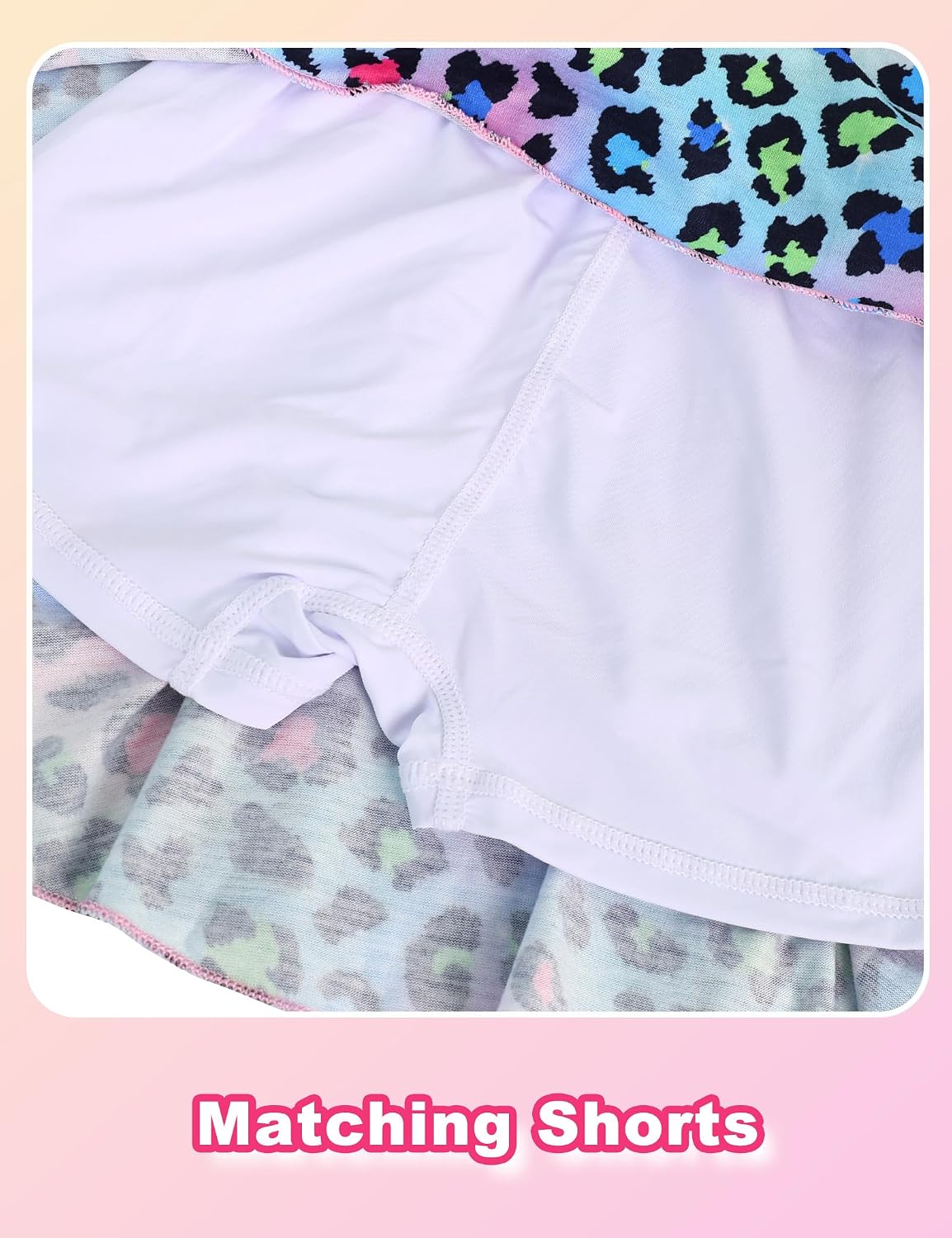 Girls Skorts Stretchy Cheer Skirts for Girls with Built-in Shorts