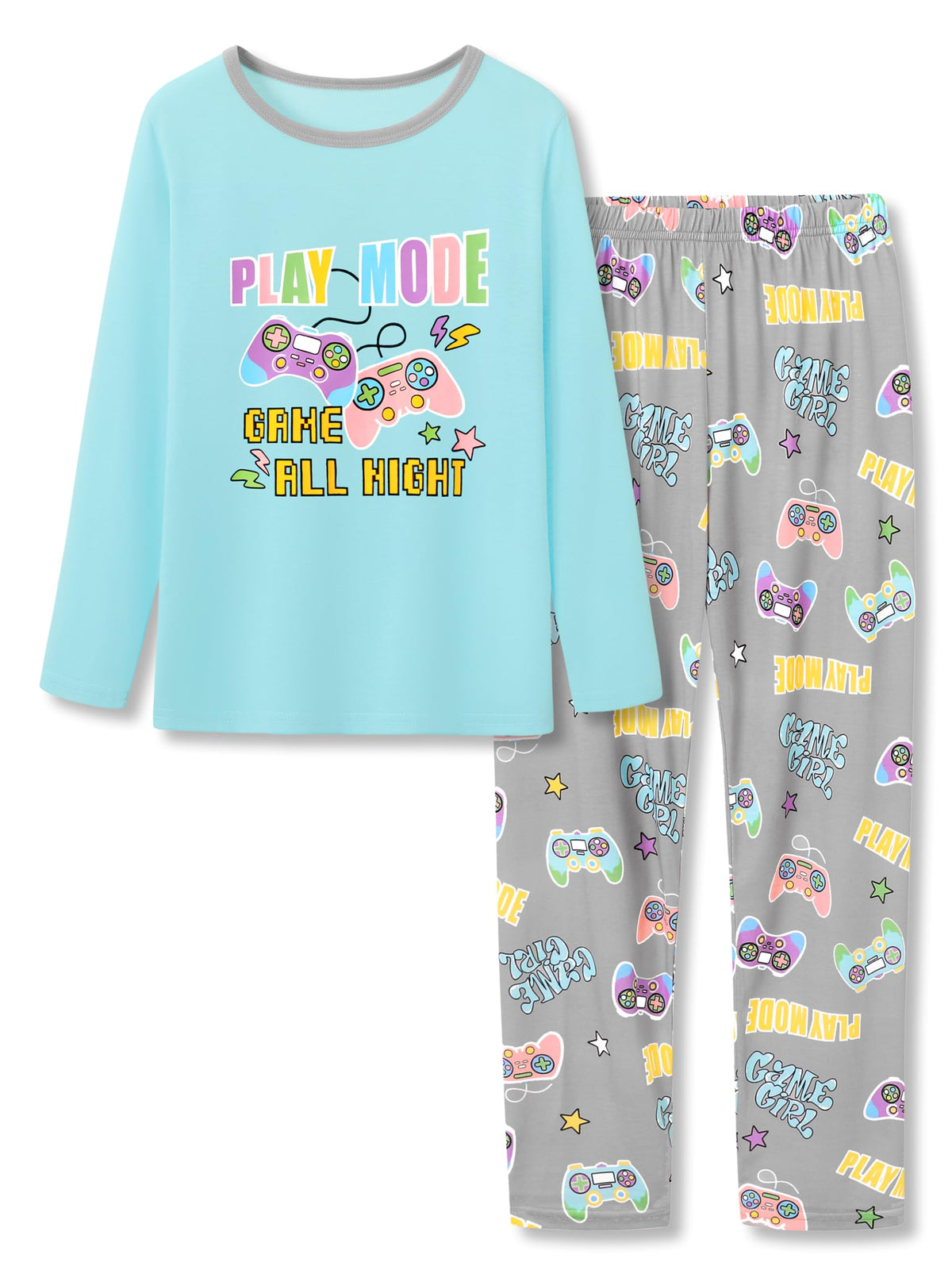Topgal Girls Long Sleeve Pajamas, 2-Piece Top and Pants, Sizes 6-18
