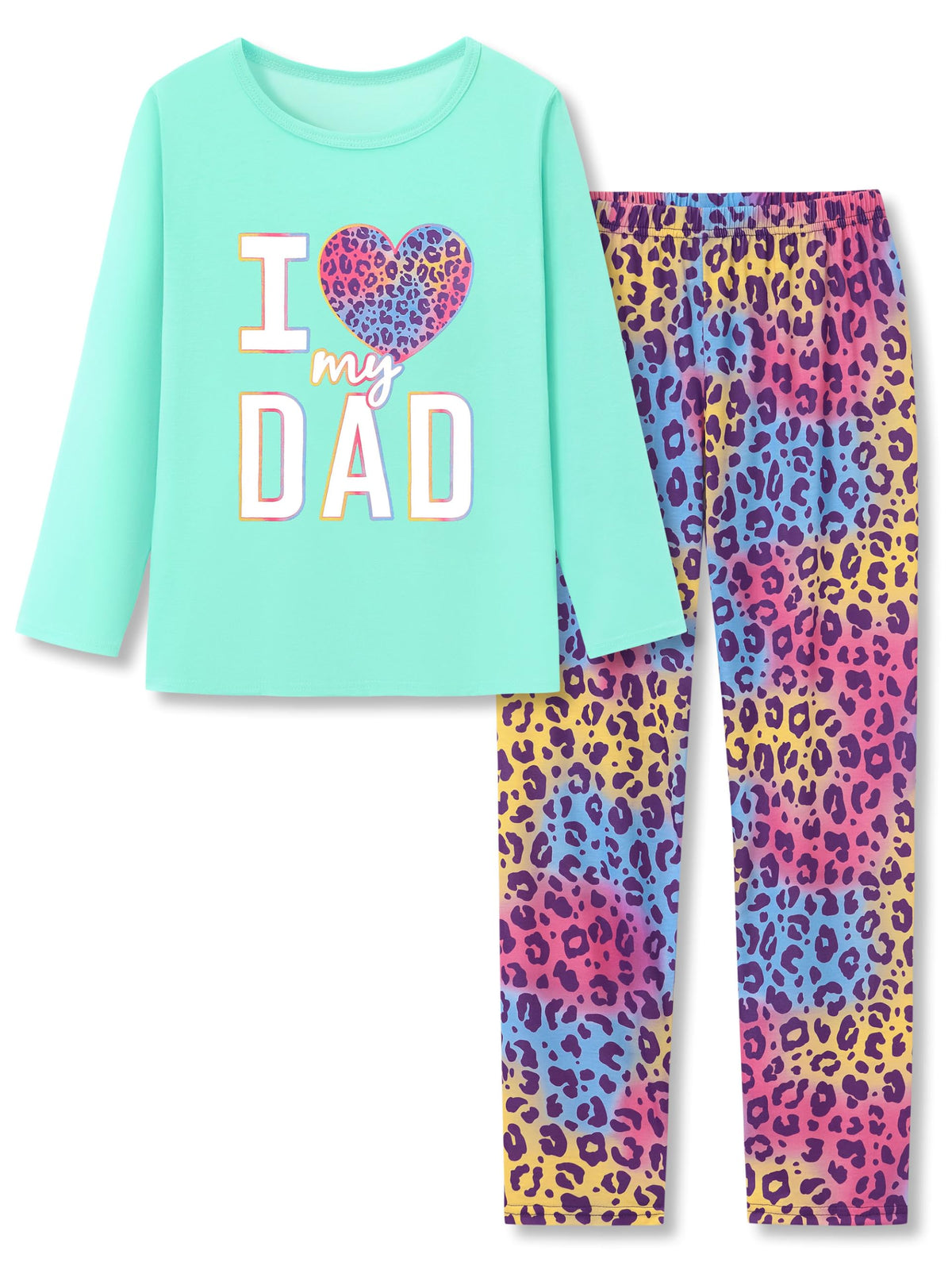 Tebbis Girls Long Sleeve Pants 2 Piece Trendy Print Pajama Set Size 6-18