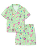Topgal Girls Pajamas Cute Graphic Prints 2PC Button Up PJs Sizes 6-18