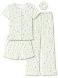 Beezizac 4-pc Girls Pointelle Pajamas, Flared Wide-Leg Pants, Sizes 6-18