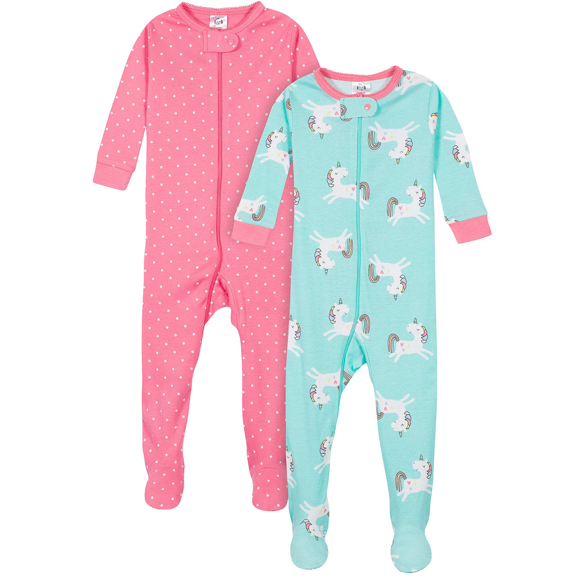 Gerber Baby Girls 2-Pack Footed Pajamas