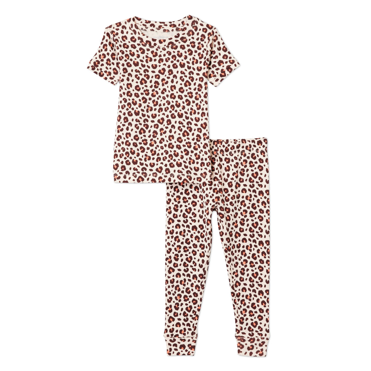 Amazon Essentials Girls' Snug-Fit Cotton Pajama Set, Short-Sleeve T-Shirt and Pants