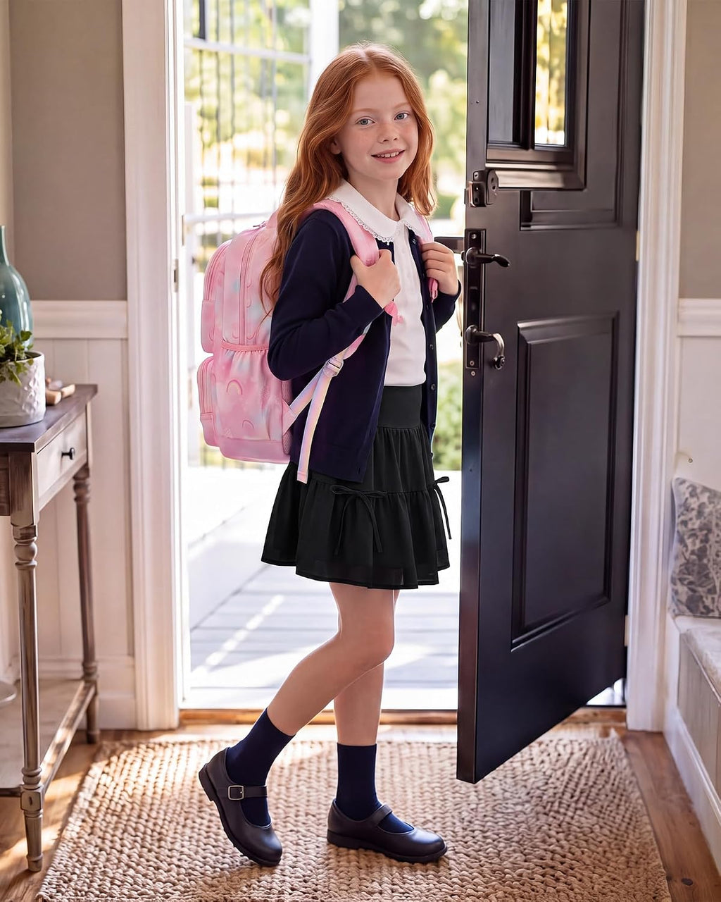 Stelle Girls Tiered Skirt with Built-in Shorts, Pockets & Bows