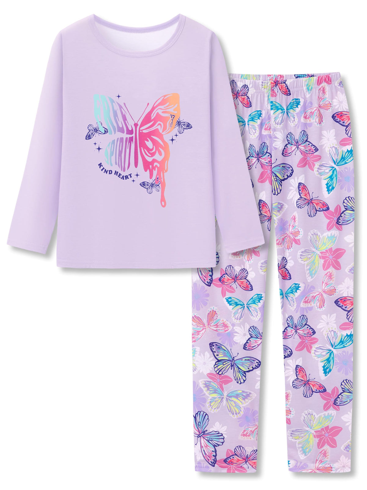 Topgal Girls Long Sleeve Pajamas, 2-Piece Top and Pants, Sizes 6-18