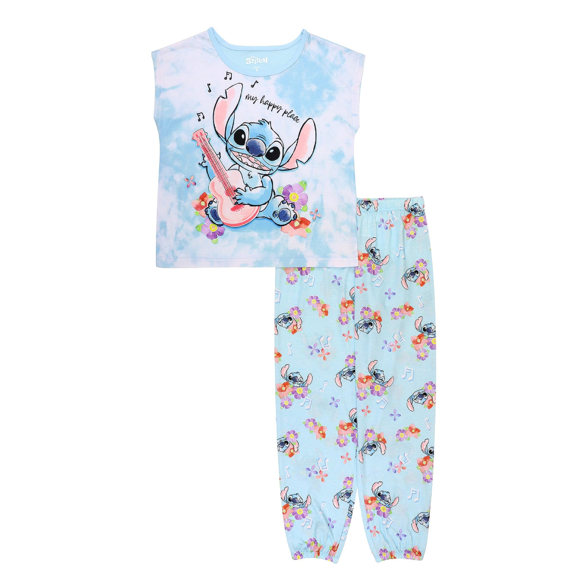 Disney Girls' 2-Piece Loose-fit Martching Pajama Set, Princess Pajamas, Soft & Cute for Kids