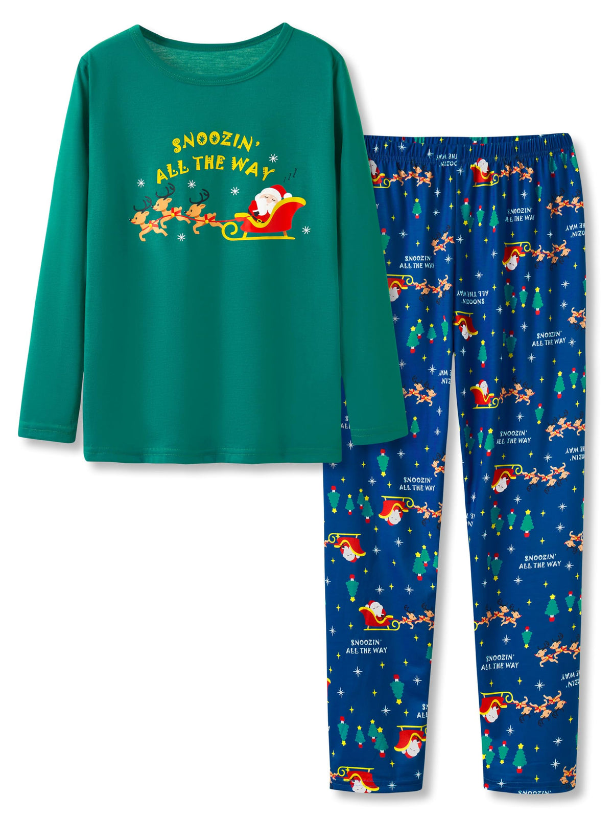 Beezizac Girls Pajamas Cute Print Short/Long Sleeve Pants Set Size 6-18