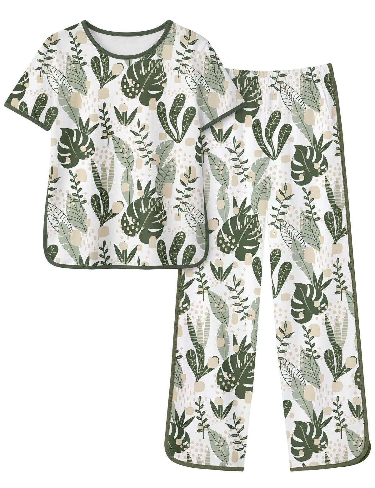 Yoofoss Girls Pajamas Organic Cotton Loose Fit Kids Pjs 2 Piece Sleepwear Short Sleeves & Long Pants Girls Clothes