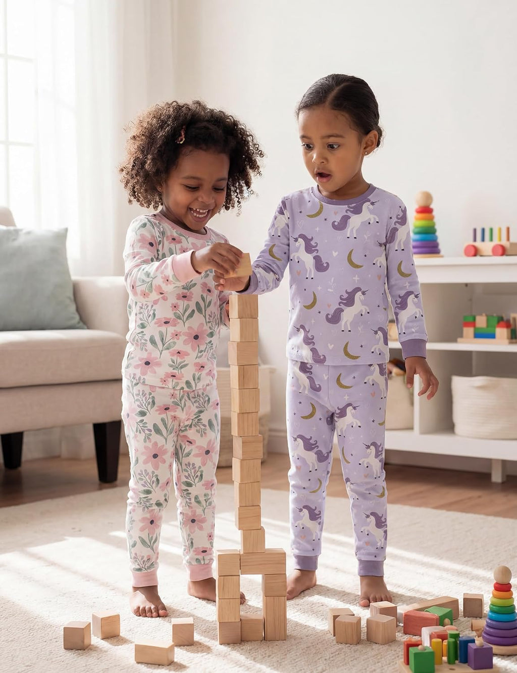 Yoofoss Toddler Pajamas 100% Organic Cotton Pjs Kids Set for Boys Girls