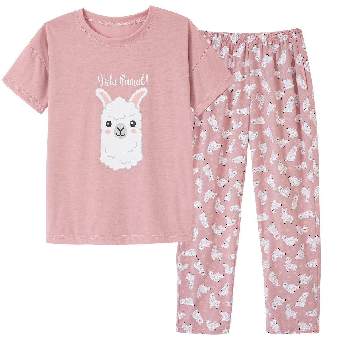 Vopmocld Big Girls' Short Sleeve Long Pant Pajama Sets 2PCS Teens Sleepwear