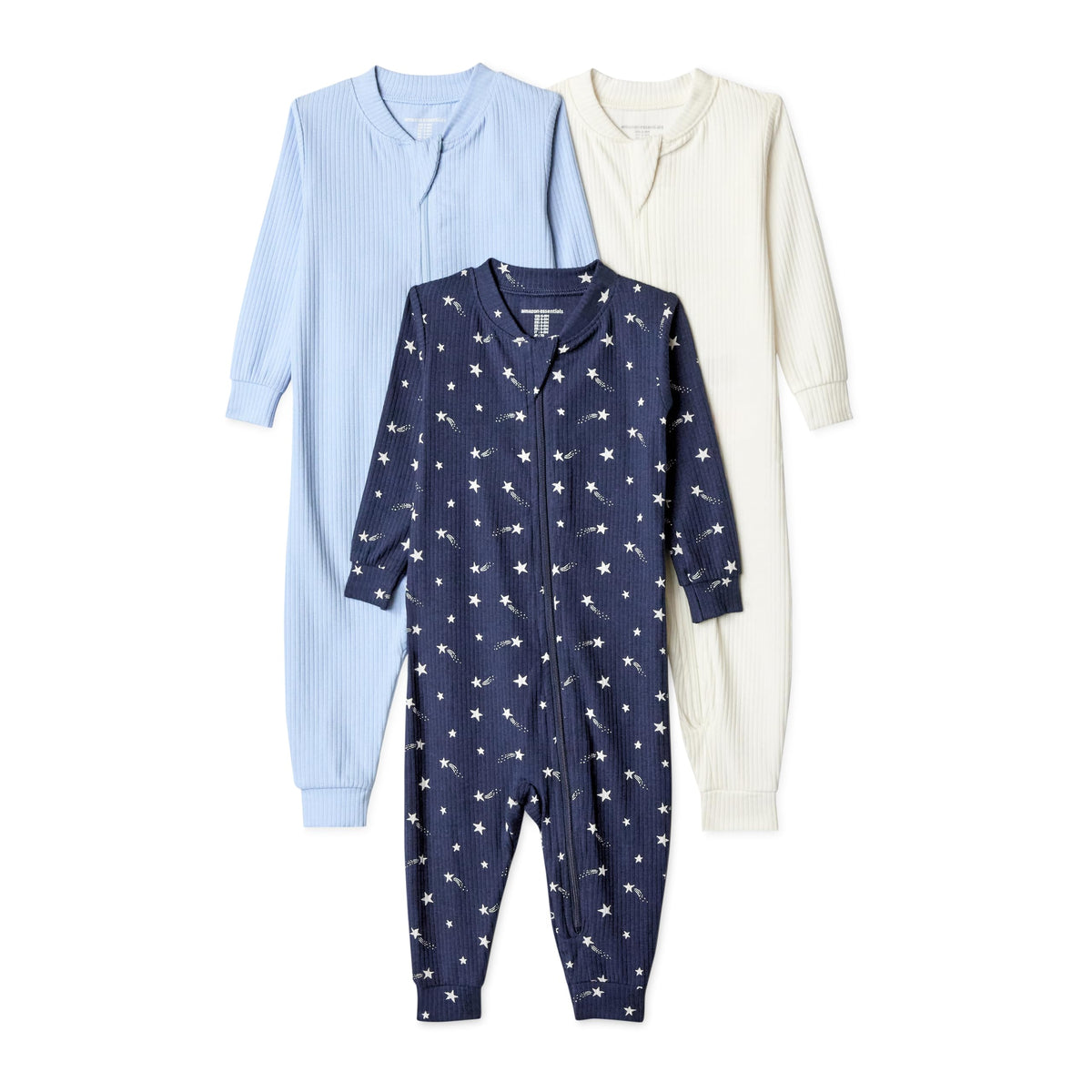 Amazon Essentials Unisex Babies' Ribbed Footless Pajamas