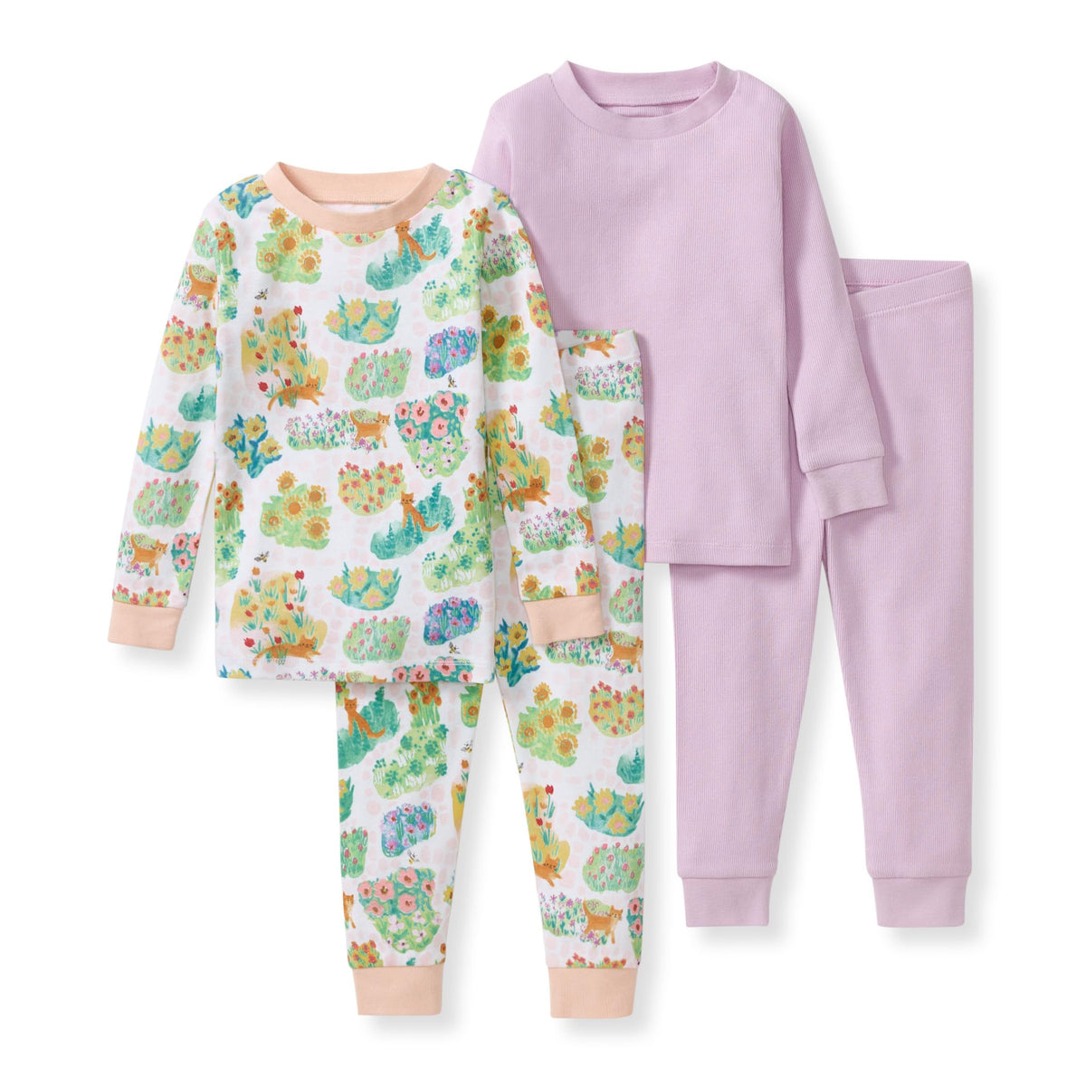 Burt's Bees Baby Girls Organic Cotton Pajamas, Toddler PJ Set, 2-PC