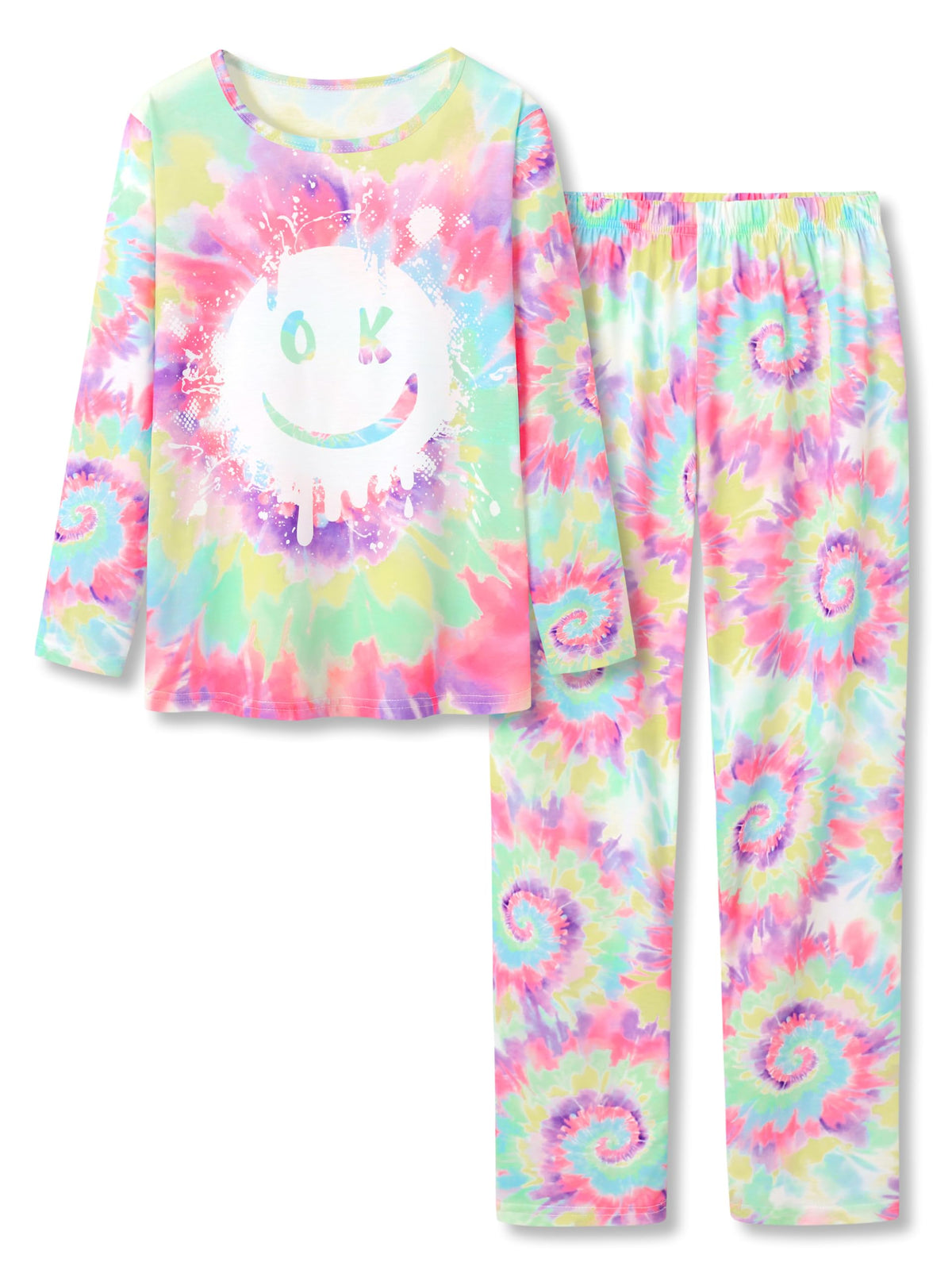 Beezizac Girls Pajamas Cute Print Short/Long Sleeve Pants Set Size 6-18